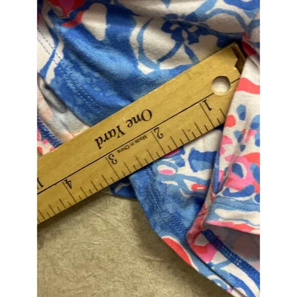 Lilly Pulitzer Women's Blue Tropical Floral Belted Sleeveless Romper Size Small - Picture 8 of 9